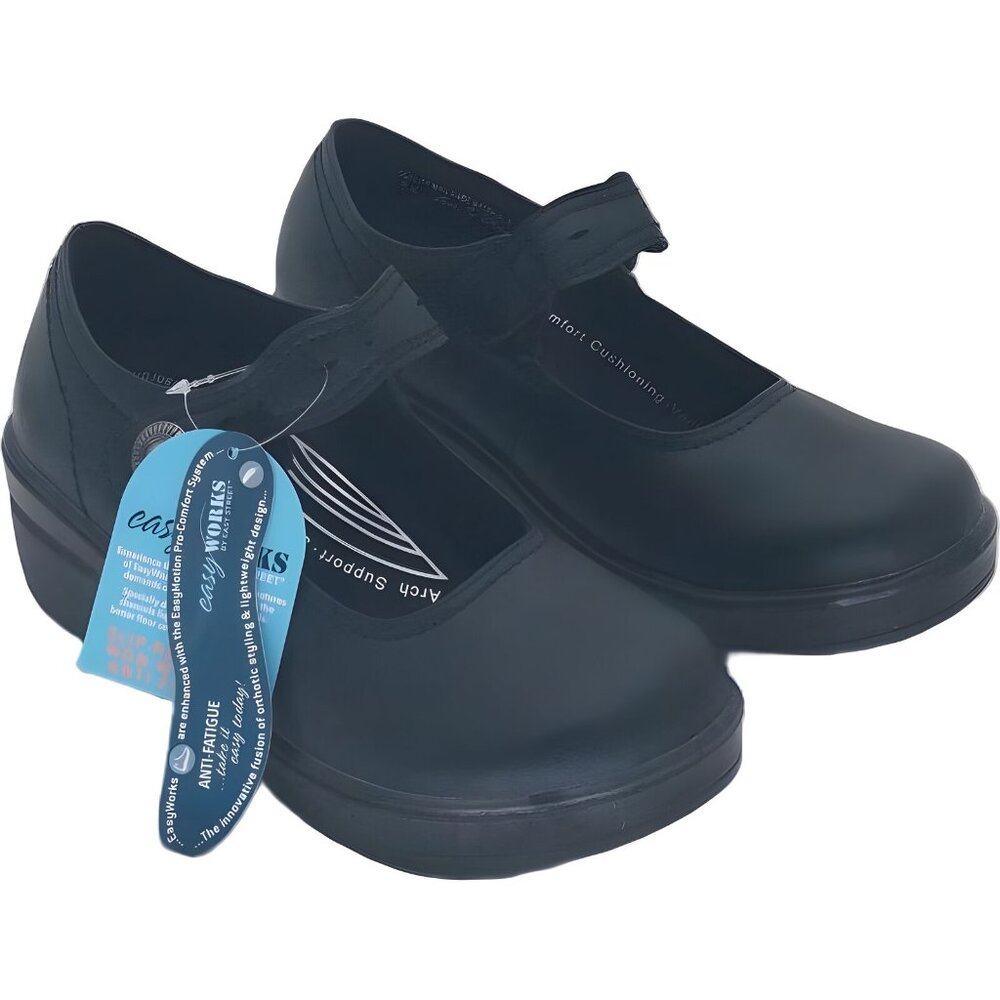 easy street Black Mary Jane Heeled Comfort Shoes